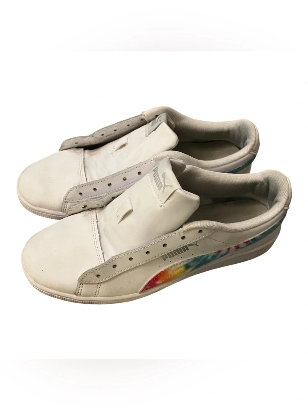 Puma White Low-Top Leather Sneakers